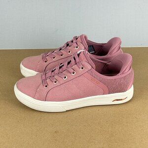 Skechers Slip-Ins Arch Fit Arcade Handsfree Sneakers Womens 7 Wide Rose Low Top